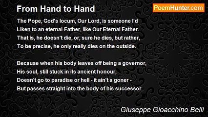 Giuseppe Gioacchino Belli - From Hand to Hand
