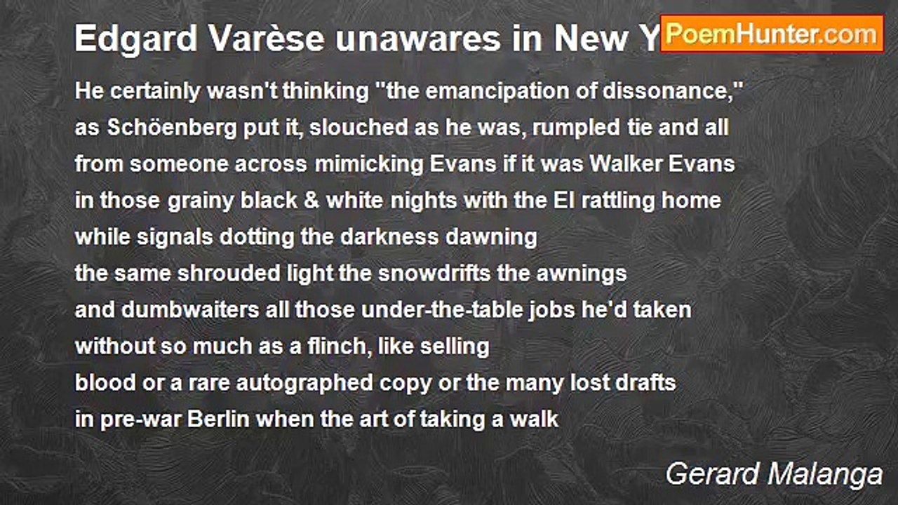 Gerard Malanga - Edgard Varèse unawares in New York
