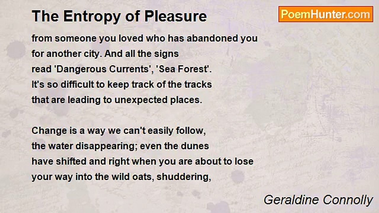 Geraldine Connolly - The Entropy of Pleasure