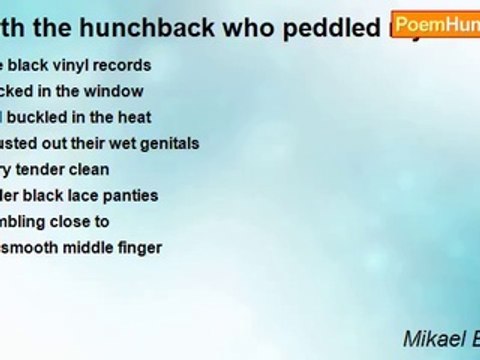 Mikael Ejdemyr - with the hunchback who peddled my first bottle of wine