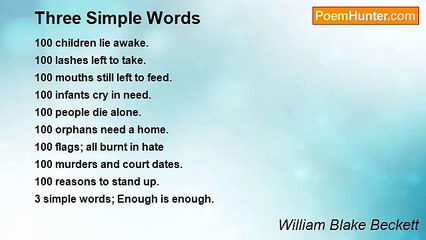 William Blake Beckett - Three Simple Words