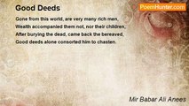 Mir Babar Ali Anees - Good Deeds