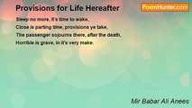 Mir Babar Ali Anees - Provisions for Life Hereafter