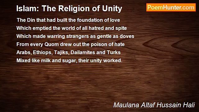 Maulana Altaf Hussain Hali - Islam: The Religion of Unity