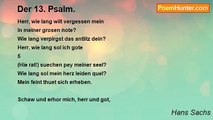 Hans Sachs - Der 13. Psalm.