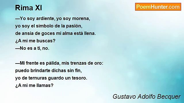 Gustavo Adolfo Becquer - Rima XI