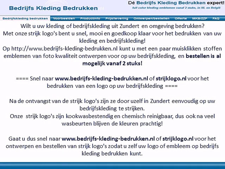 Kleding bedrijfskleding bedrukken Zundert