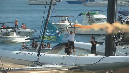 Arrivée de Spindrift 2 - Yann Guichard (REPLAY)