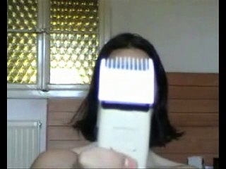 long - haired man gets a great cross buzzcut