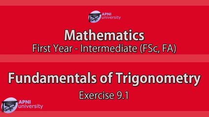 Fundamentals of Trigonometry - EX9.1