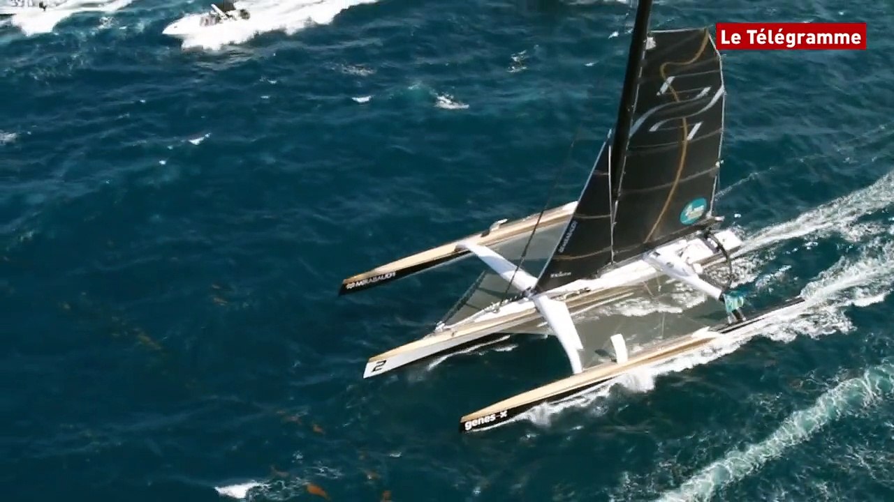 Route du Rhum. Les images aériennes de l'arrivée de Spindrift 2