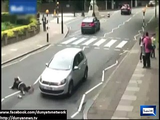 Speeding car hits woman on Zebra Crossing in UK