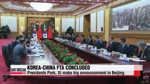 Leaders of Korea, China announce conclusion of FTA, to discuss FM meeting with Japan