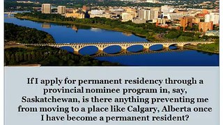 If I apply for permanent residency through a provincial nominee program
