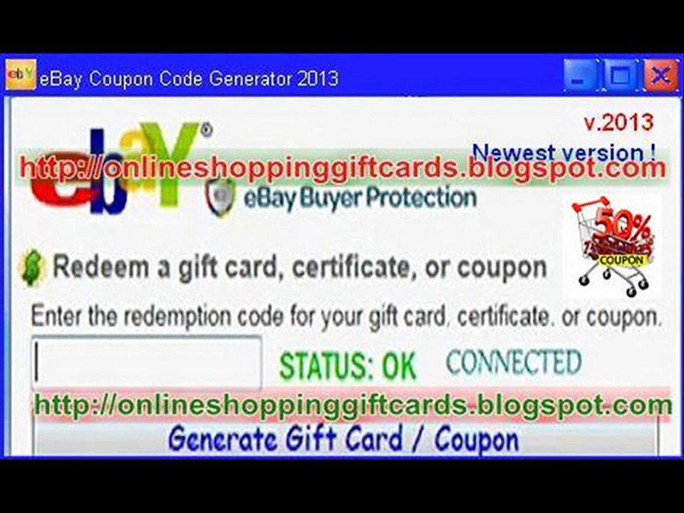 eBay Coupon Code Generator 2013 - easy eBay shopping !
