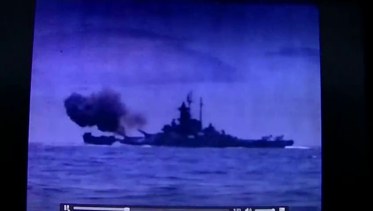 カラー　戦艦 サウス ダコタ　釜石 製鉄所 艦砲射撃 1945年 7月 14日　真珠湾の 復讐！