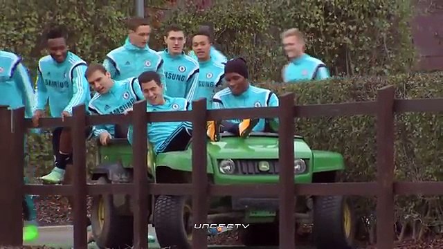 Didier Drogba Crashes Buggy With Hazard & Ivanovic In Chelsea Training Complex