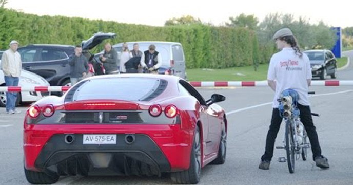 Man Goes 207 MPH On Rocket-Powered Bicycle