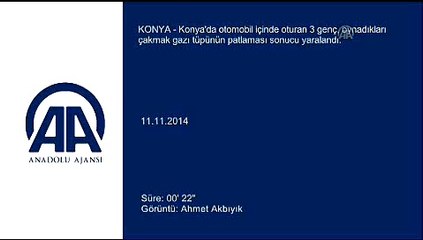 Otomobilde çakmak gazı tüpü patladı 3 yaralı