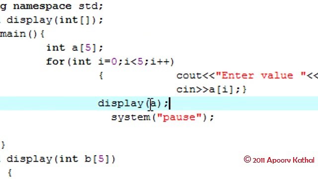 Part- 23 Calling functions with Arrays