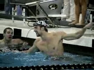 Phelps reacts to breaking 200 Fly WR