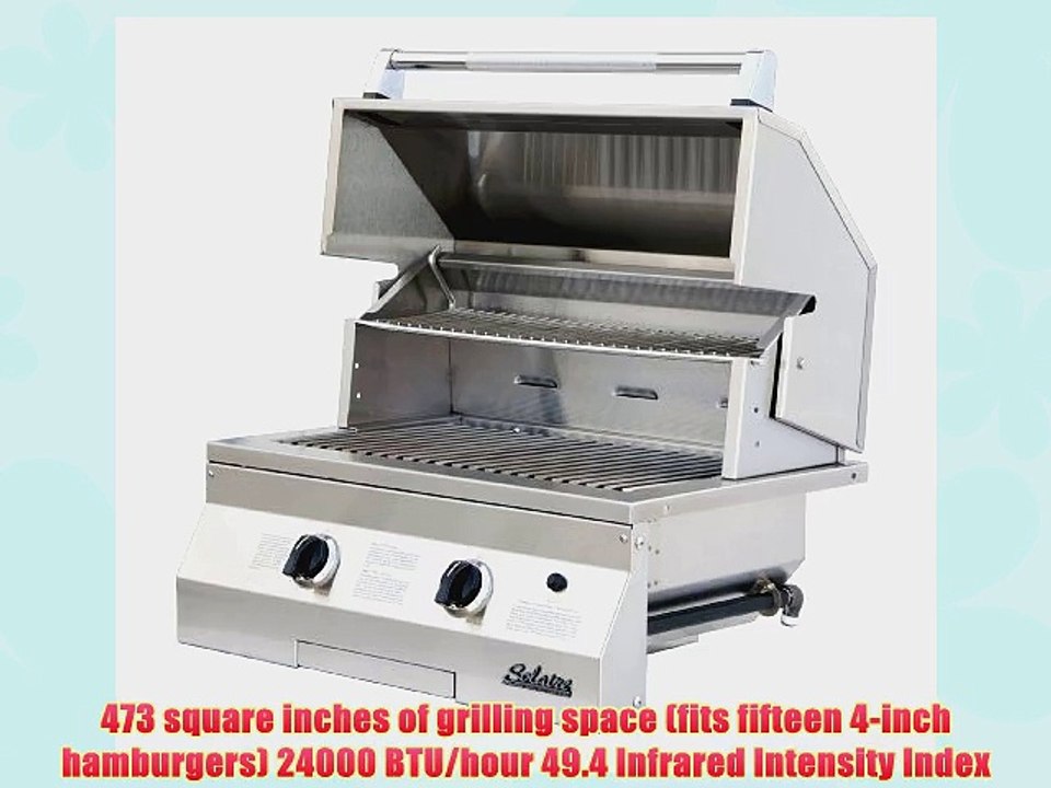 Solaire 27Inch Basic Infrared Natural Gas BuiltIn Grill Stainless Steel