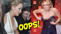 Jennifer Lawrence Wardrobe Malfunction at The Hunger Games After Party