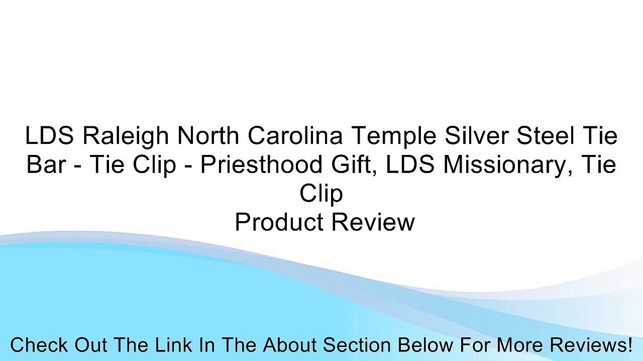 LDS Raleigh North Carolina Temple Silver Steel Tie Bar - Tie Clip - Priesthood Gift, LDS Missionary, Tie Clip Review