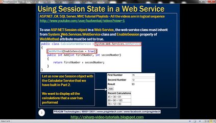 Part 3 Using ASP NET Session State in a Web Service