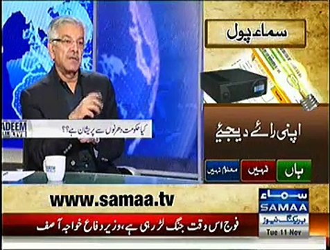 Nadeem Malik Live (Khawaja Muhammad Asif Special Interview) - 11th November 2014