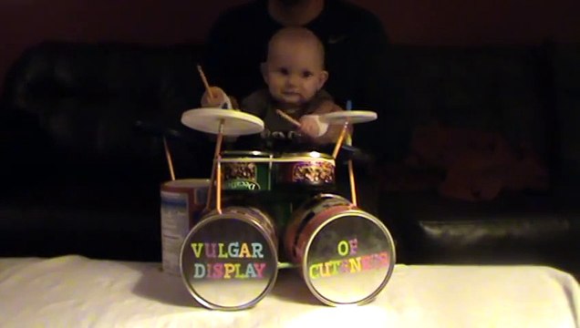 Adorable baby drummer plays Pantera