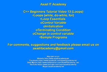 C++ Beginners Tutorial Video 13 by Asad IT Academy
