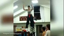 Young lion dancer practices his moves in Instagram video
