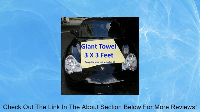 Microfiber Towel #1 Best Car Drying Cloth ★GIANT★ 36 x 36 inch size Premium Waffle Weave is Super Absorbent - 3 X 3 Feet Dries FAST: Pets, Showers, Hair, Travel & Kitchen Cleaning Professional Automotive Accessory is Lint and Streak-Free. Truck o