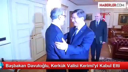 Başbakan Davutoğlu, Kerkük Valisi Kerimi'yi Kabul Etti