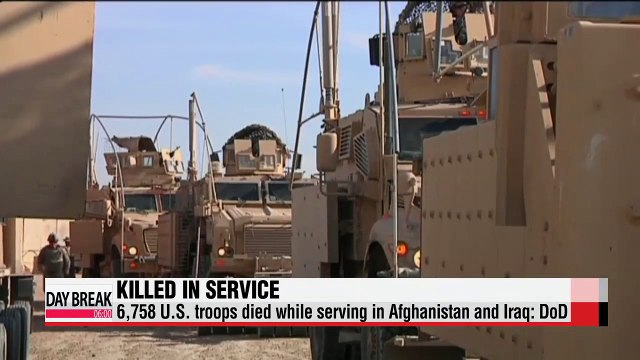 6,758 American soldiers died while serving in Afghanistan and Iraq DoD