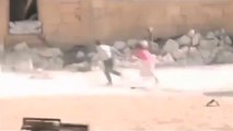 SYRIA! SYRIAN HERO BOY rescue girl in shootout الطفل السوري البطل