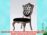 Chantelle Button Tufted Back Seat Dining Side Chair Set of 2 in Antique Platinum by Acme Furniture