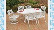 Home Styles 55523358C Biscayne 7Piece Dining Set Table with 6 Cushioned Chairs White Finish 72Inch