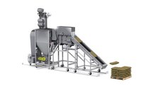 Bag Slitting System for Automated Bag Opening, Material Infeed, and Product Separation.