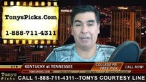 Tennessee Volunteers vs. Kentucky Wildcats Free Pick Prediction NCAA College Football Odds Preview 11-15-2014