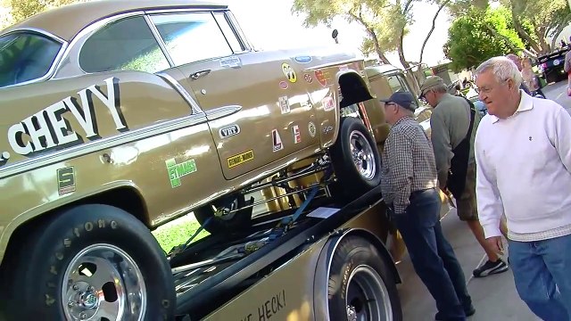 1955 Chevy Gasser Mr. Chevy and Hauler at SEMA 2014 V8TV Video
