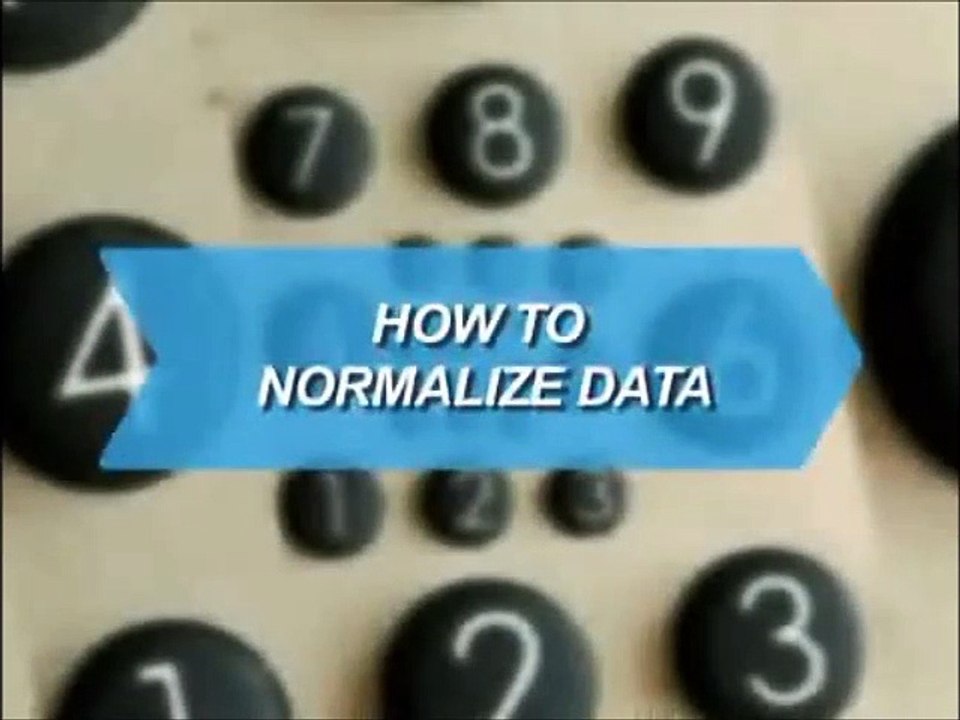 How to Normalize Data