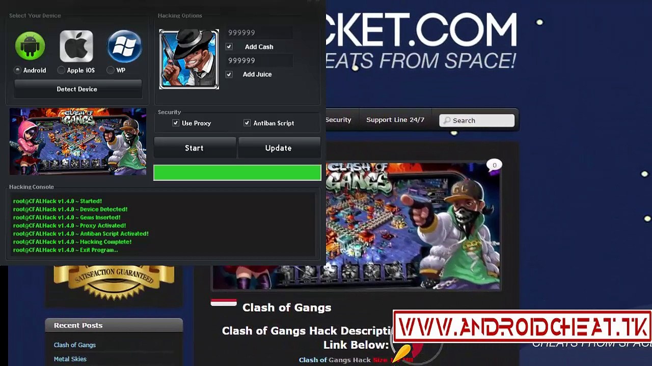 Clash of Gangs Cheat Tool Infinite Jouice Gold and more