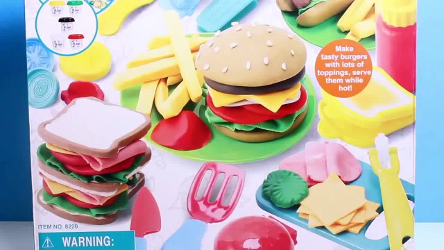 Dough Burger Deli Set Play Doh Hamburger Hot Dog French Fries Playdough Fast Food Plastilina Clay