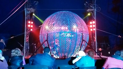 Awesome Motorcycle Stunt Show (The Globe of Death Steel Ball).