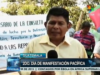 Segundo día de manifestación pacífica campesina en Guatemala