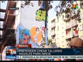 Brasil: grafiteros de Sao Paulo intervienen espacios habitacionales