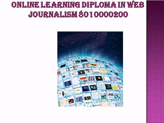 DISTANCE LEARNING DIPLOMA IN WEB JOURNALISM8010000200 for author' stream