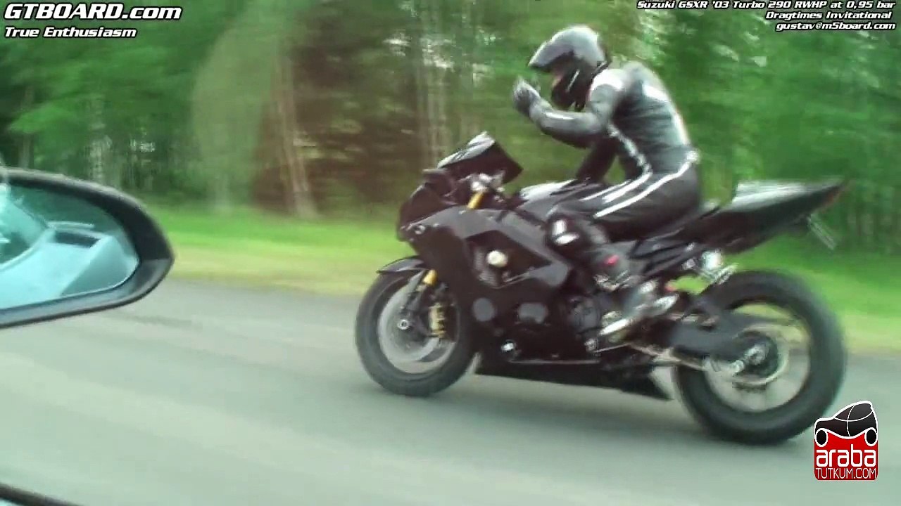 Gallardo 1500 RWHP vs Suzuki GSXR1000 Turbo - Araba Tutkum